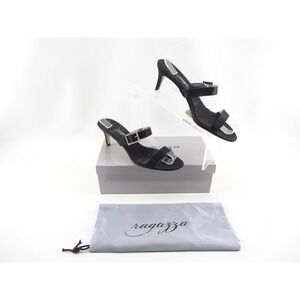 RAGAZZA Carmel Black Silk Designer Fashion Evening Dress Heels 8.5 M